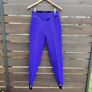 OBERMYER Vintage 80s Wool Women’s Blue Violet Snow/Ski‎ Pants Size 10L